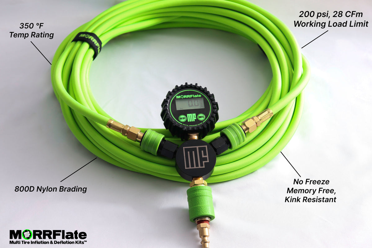 MORRFlate Braided Air Hub Duo+ 24 Hoses (2 Tire, 24' each hose)