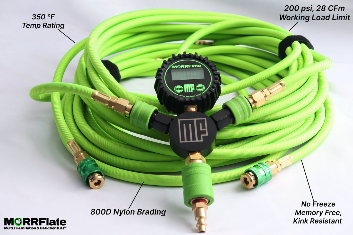 MORRFlate Braided Air Hub Quad 125 Hoses (4 Tire, 125" wheelbase)
