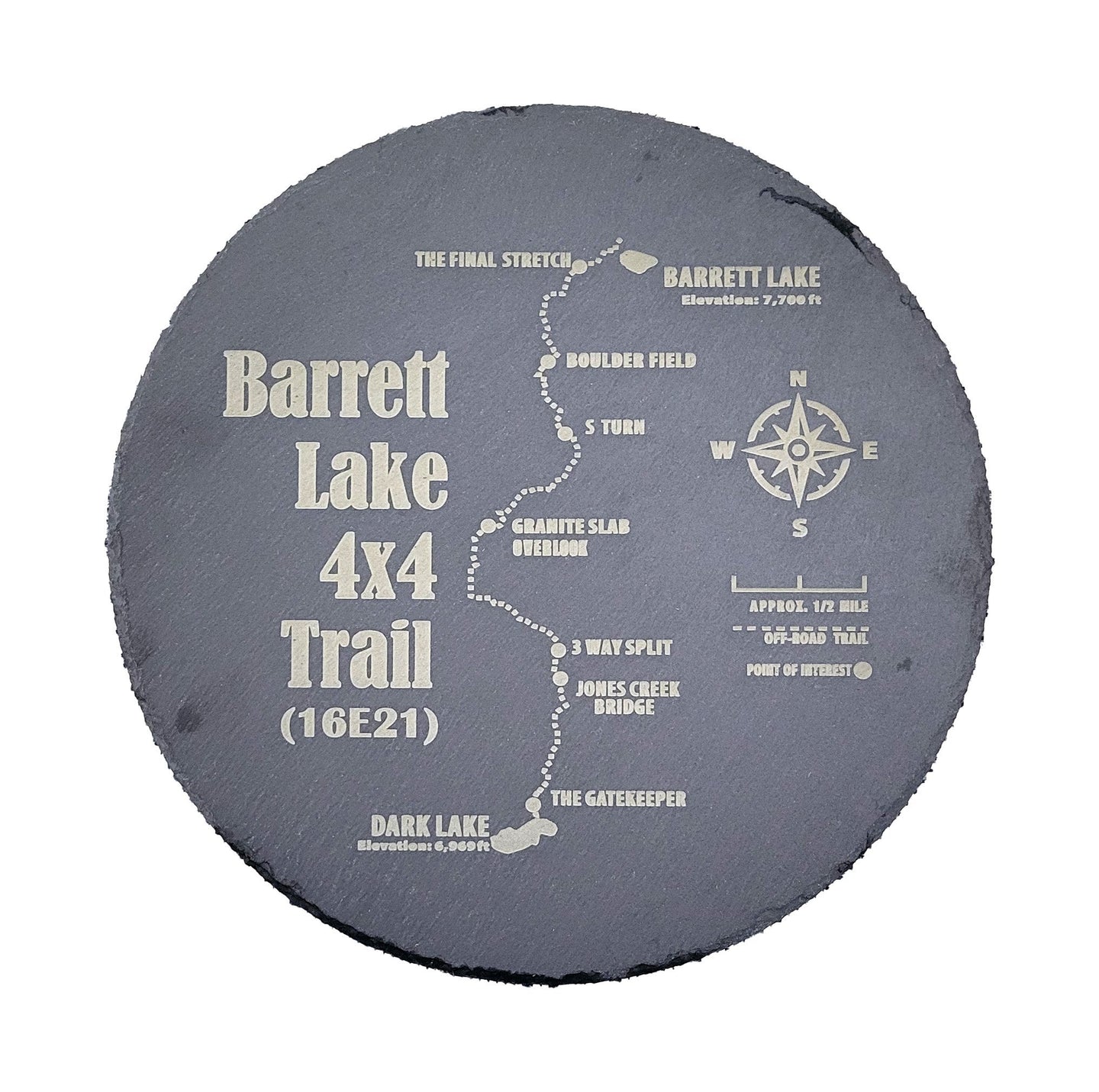 Barrett Lake Trail 12" Slate Round