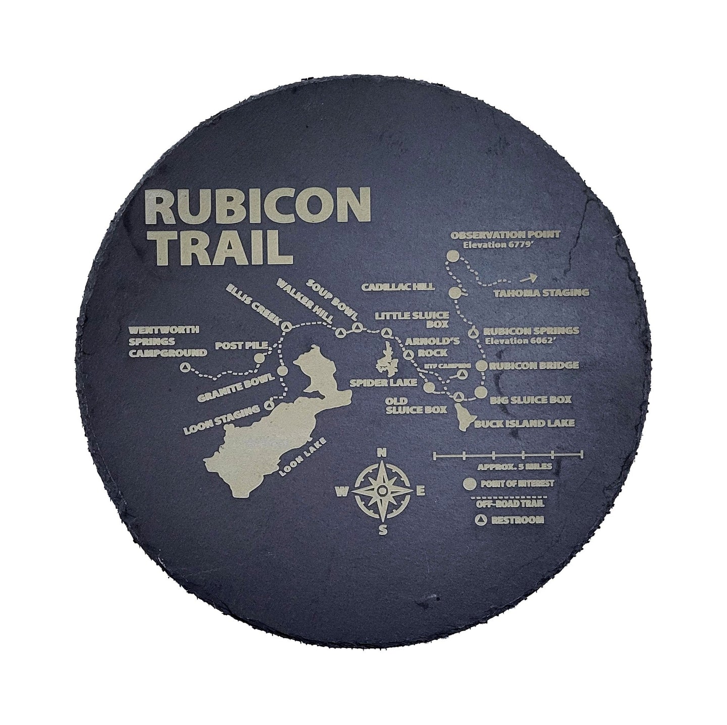 Rubicon Trail 12" Slate Round
